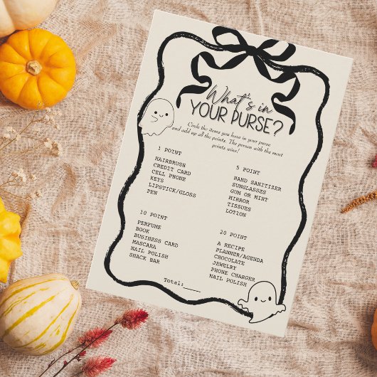 Een beetje Boo Wat zit er in je portemonnee Game K Kaart