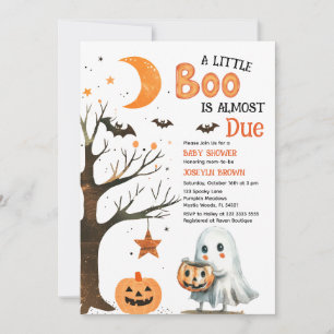 Een beetje Boo Waterverf Halloween Schattige Baby  Kaart
