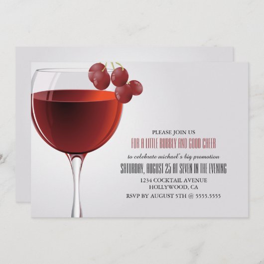 Een beetje bubleable Promotion Party Uitnodiging (Voorkant / Achterkant)