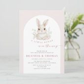 Een beetje Bunny Elegant Arch Baby shower Kaart (Staand voorkant)