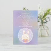 Een beetje bunny en bloemen Baby met kerstmis Kaart (Staand voorkant)