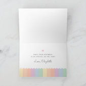 Een beetje Bunny en bloemen een gelukkige verjaard Kaart (Binnen)