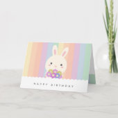 Een beetje Bunny en bloemen een gelukkige verjaard Kaart (Voorkant)