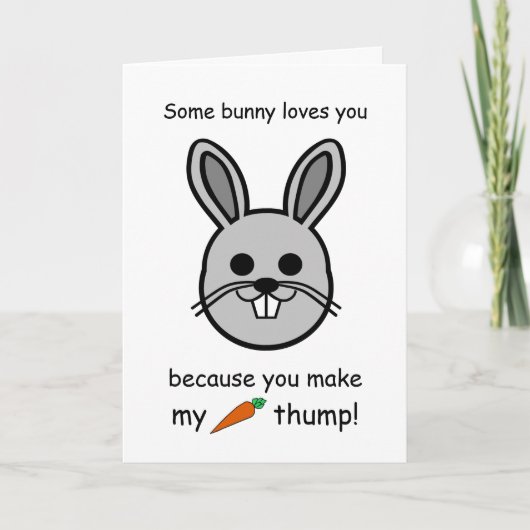 Een beetje Bunny houdt van je, Valentijnsdag konij Kaart (Voorkant)