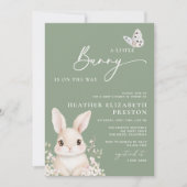 Een beetje Bunny Sage Green Baby shower Kaart (Voorkant)