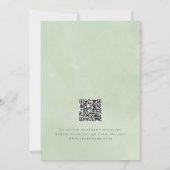 Een beetje Bunny Sage Green QR-Baby shower Kaart (Achterkant)