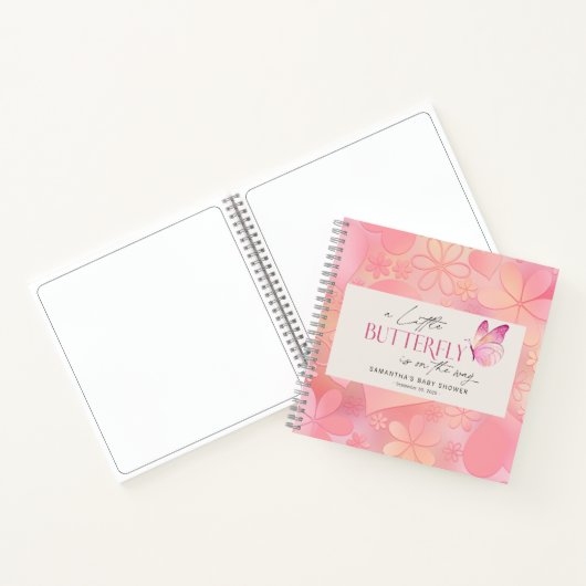 Een beetje Butterfly Baby shower gastenboek Notitieboek (Binnen)