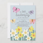Een beetje Butterfly Daffodil Virtual Baby shower Kaart (Voorkant)