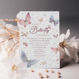 Een beetje Butterfly Pastel Baby shower Kaart