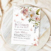 Een beetje Butterfly Wildflowers Baby shower Kaart