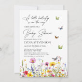 Een beetje Butterfly Wildflowers Baby shower Kaart (Voorkant)
