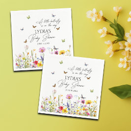 Een beetje Butterfly Wildflowers Baby shower Servet