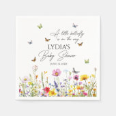 Een beetje Butterfly Wildflowers Baby shower Servet (Voorkant)