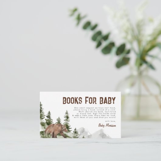 Een beetje Camper Beer Boeken voor Baby Boy Shower Informatiekaartje (Staand voorkant)