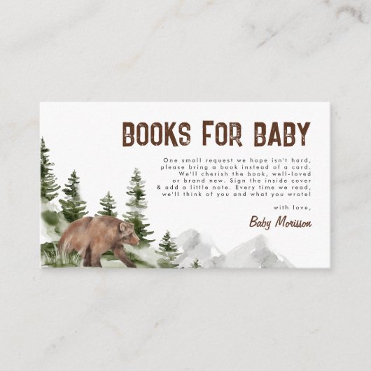 Een beetje Camper Beer Boeken voor Baby Boy Shower Informatiekaartje (Voorkant)