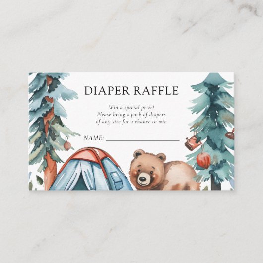 Een beetje Camper Forest Baby shower Informatiekaartje (Voorkant)