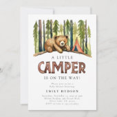 Een beetje Camper Forest Baby shower Invitation Kaart (Voorkant)