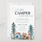 Een beetje Camper Forest Baby shower Invitation Kaart (Voorkant)