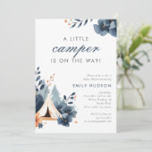 Een beetje Camper Forest Baby shower Invitation Kaart (Staand voorkant)