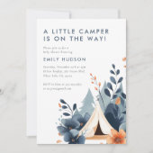 Een beetje Camper Forest Baby shower Invitation Kaart (Voorkant)