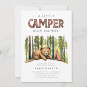 Een beetje Camper Forest Baby shower Invitation Kaart (Voorkant)