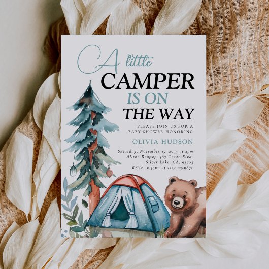 Een beetje Camper Forest Baby shower Invitation Kaart