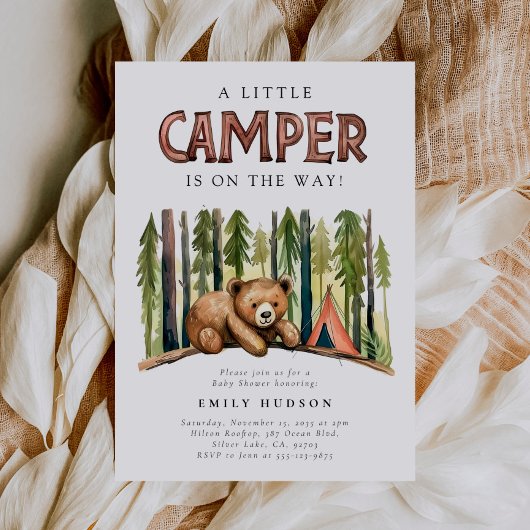 Een beetje Camper Forest Baby shower Invitation Kaart