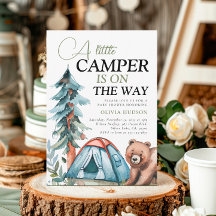 Een beetje Camper Forest Baby shower Invitation