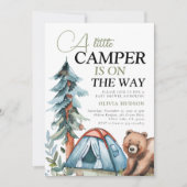 Een beetje Camper Forest Baby shower Invitation Kaart (Voorkant)