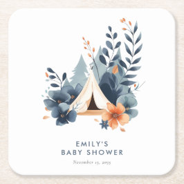 Een beetje Camper Forest Baby shower Kartonnen Onderzetters
