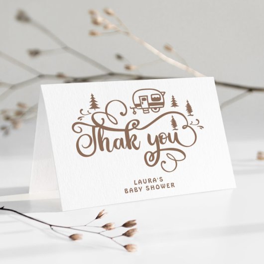 Een beetje camper minimalistisch baby shower Dank  Kaart