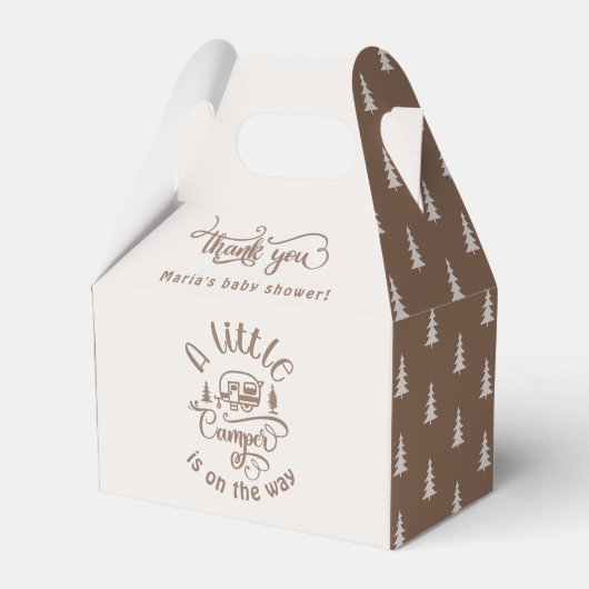Een beetje Camper minimalistische baby showor brui Bedankdoosjes (Voorkant Zijde)