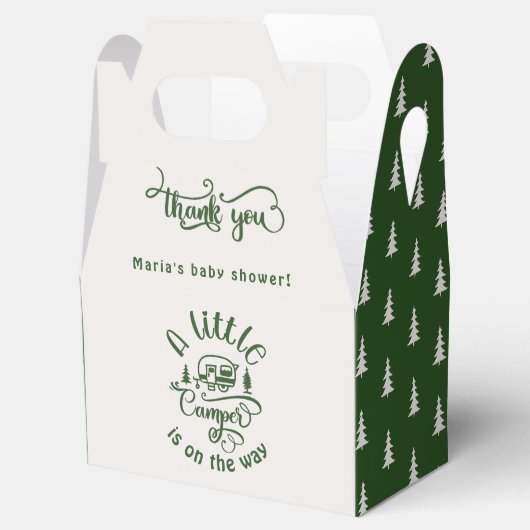Een beetje Camper minimalistische baby showor groe Bedankdoosjes (Geopend)
