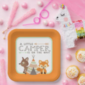 Een beetje Camper Teepee Baby shower Sinaasappel Papieren Bordje (Feest)