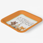 Een beetje Camper Teepee Baby shower Sinaasappel Papieren Bordje (Gebogen)