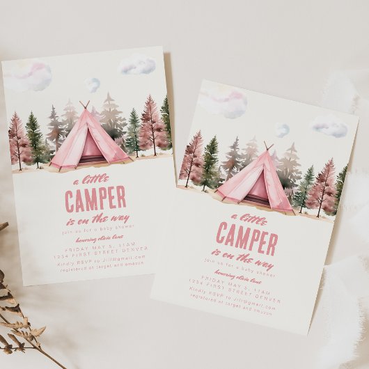 Een beetje Camper Wandelen Camping Baby shower Kaart