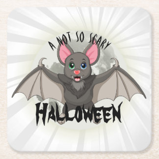 Een beetje Cartoon en een niet zo eng halloween Kartonnen Onderzetters