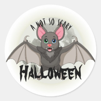 Een beetje Cartoon en een niet zo eng halloween Ronde Sticker
