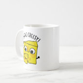 Een beetje cheesy grappig eten woordspeling koffiemok (Voorkant links)