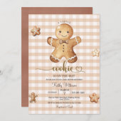 Een beetje Cookie Winter Gingerbread Baby shower Kaart (Voorkant / Achterkant)