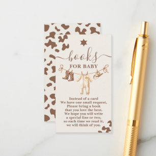 Een beetje Cowboy Baby shower Boy Books voor Baby Informatiekaartje