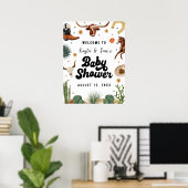 Een beetje cowboy Baby shower welkom Poster (Thuiskantoor)