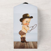 Een beetje cowboy is onderweg Baby shower in zijn  All In One Uitnodiging (Buitenkant)