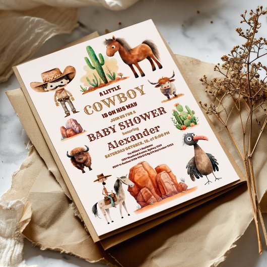 Een beetje Cowboy Western Rodeo Baby shower Kaart