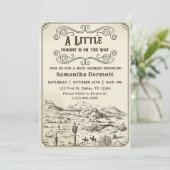 Een beetje Cowboy Western Rodeo Baby shower Kaart (Staand voorkant)