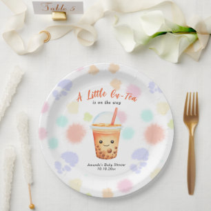 Een beetje Cu-Tea Bubble Tea Baby Shower Papieren Bordje