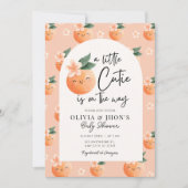 Een beetje Cutie Baby shower Invitation Floral Kaart (Voorkant)