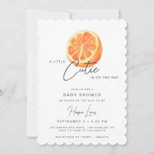 Een beetje Cutie Baby Shower Sinaasappels Uitnodig Kaart