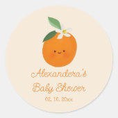 Een beetje cutie citrus Baby shower Ronde Sticker (Voorkant)