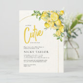 Een beetje Cutie Citrus Citrus Baby shower Kaart (Staand voorkant)